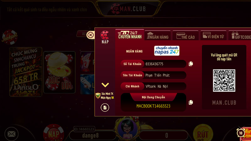 luu y nap tien manclub Những lưu ý khi nạp tiền Manclub